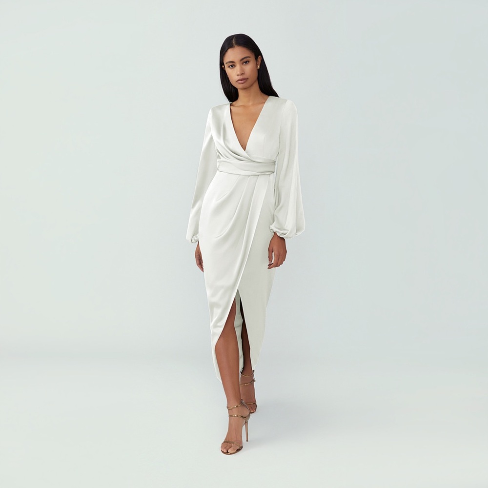 NEW Fame and Partners Shay dress in Ivory Satin